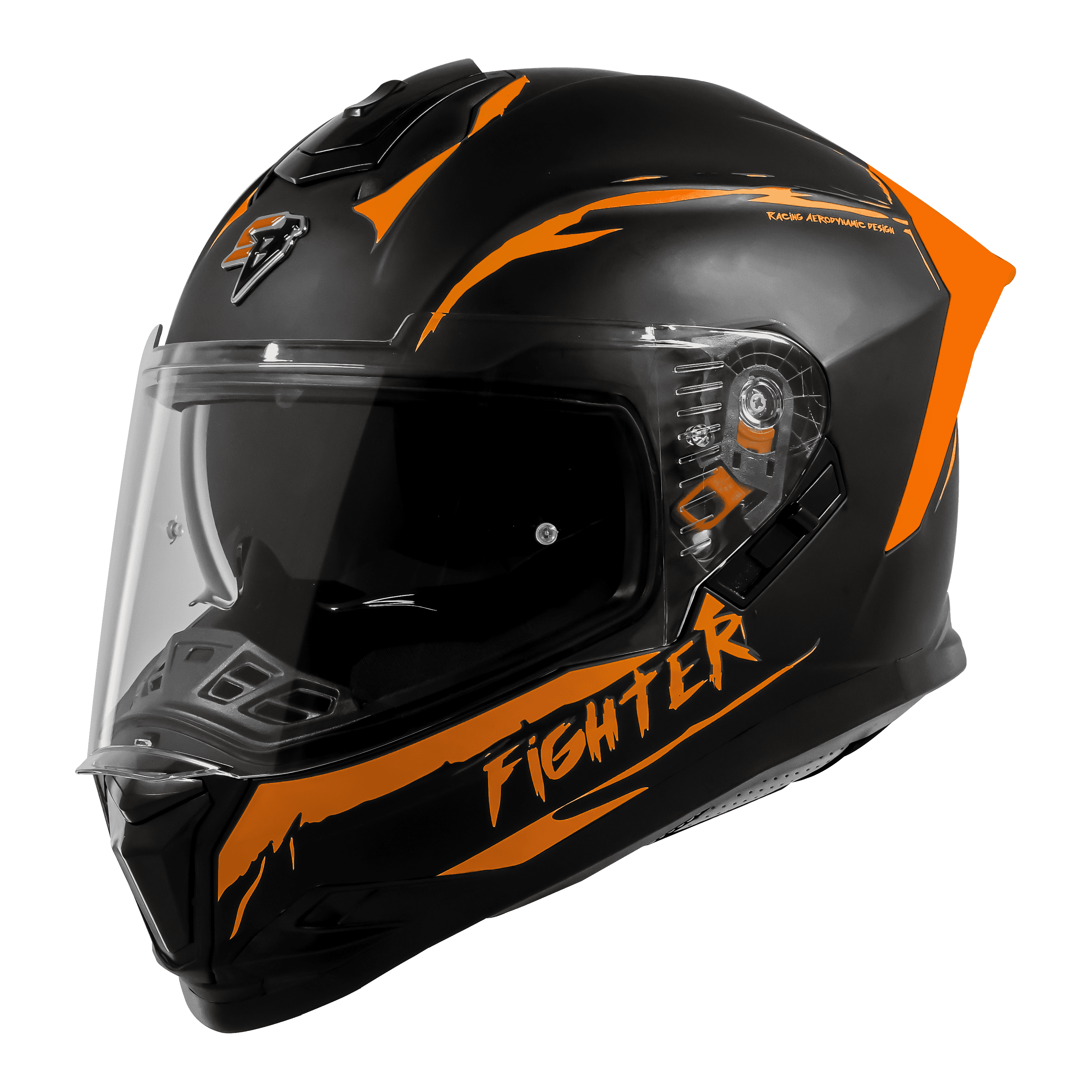 SBH-57 ISS FIGHTER F2 GLOSSY BLACK WITH ORANGE